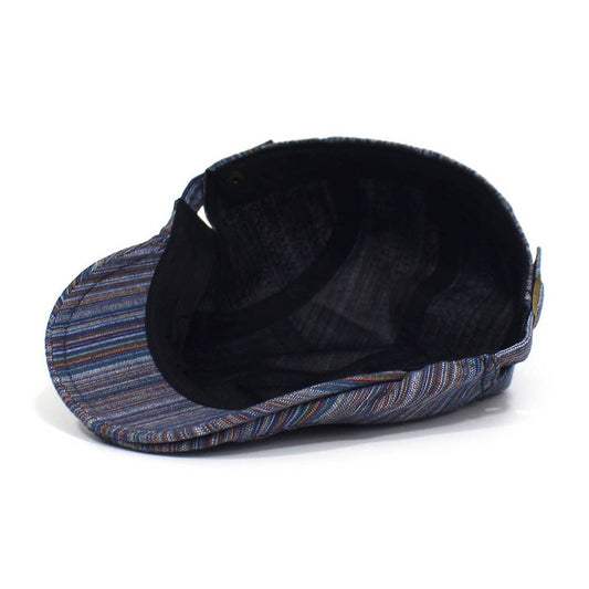 VERSATILE STRIPED TRAVEL FORWARD CAP BERET_CWAB2915