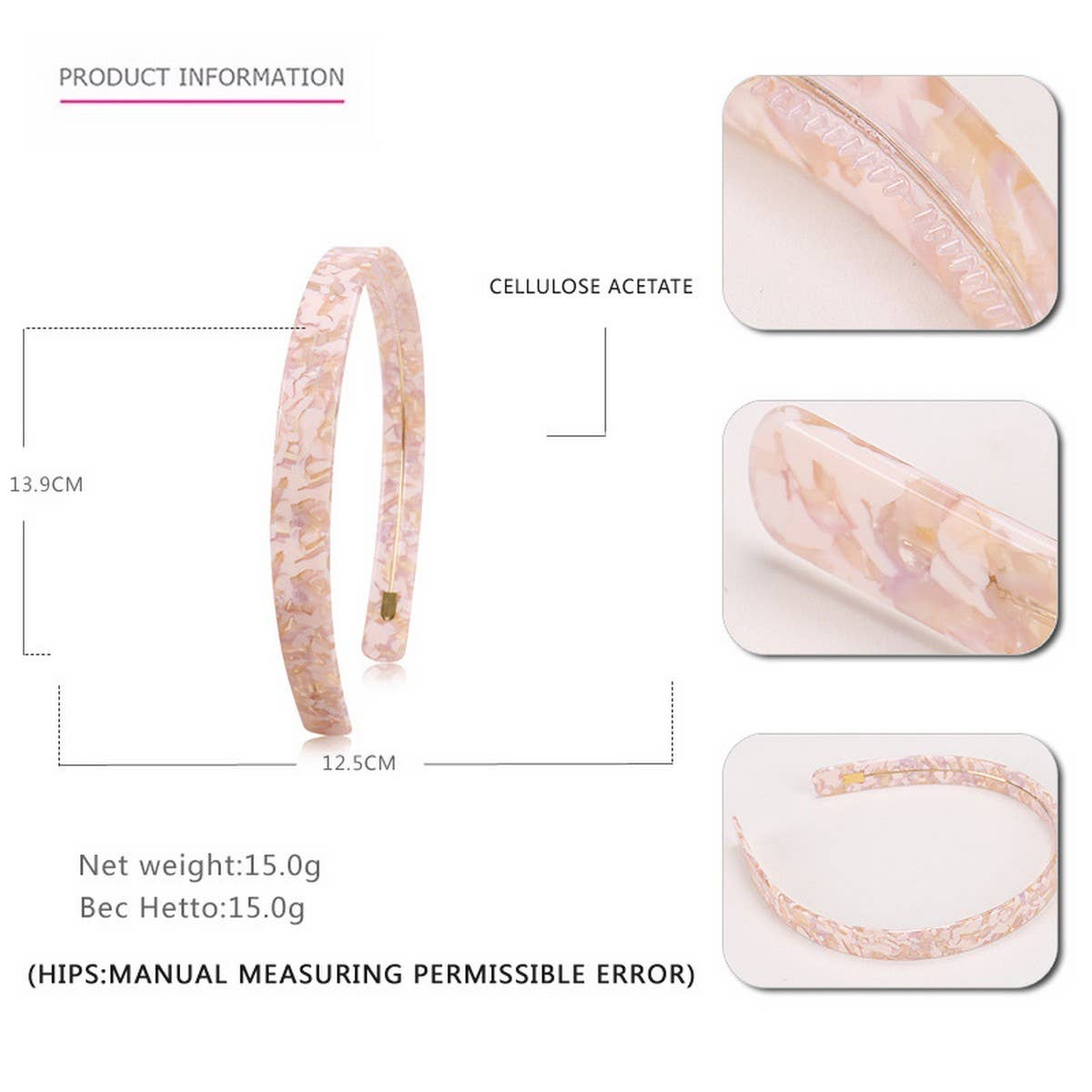 SIMPLE 1.5CM WIDE ACETATE HEADBAND HAIRACCESSORIES