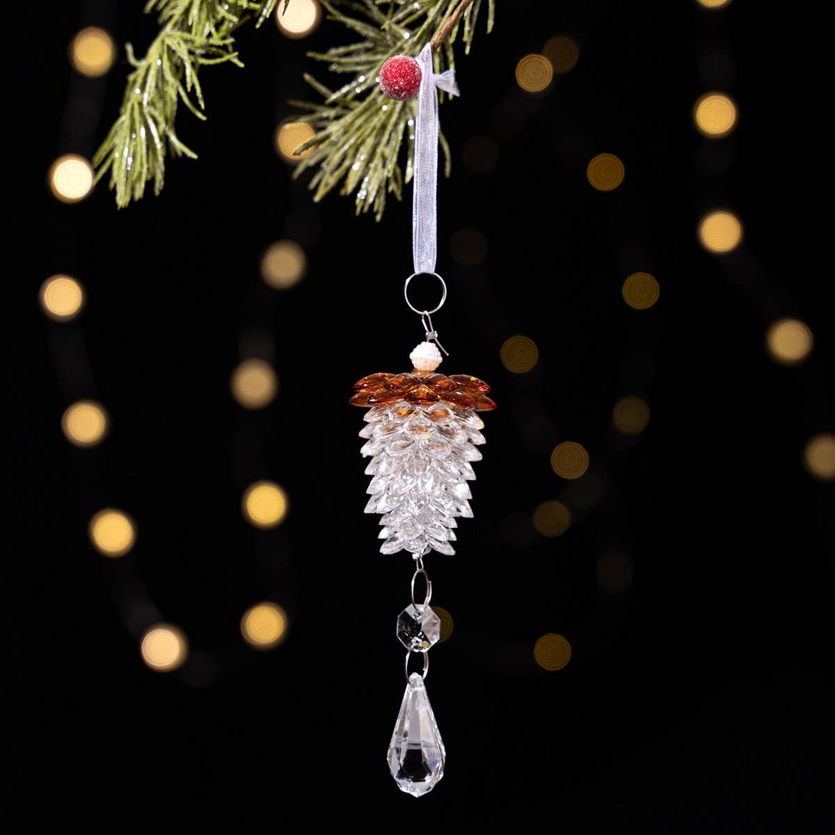 CWMM10170_ACRYLIC PINECONE CRYSTAL CHRISTMAS ORNAMENTS