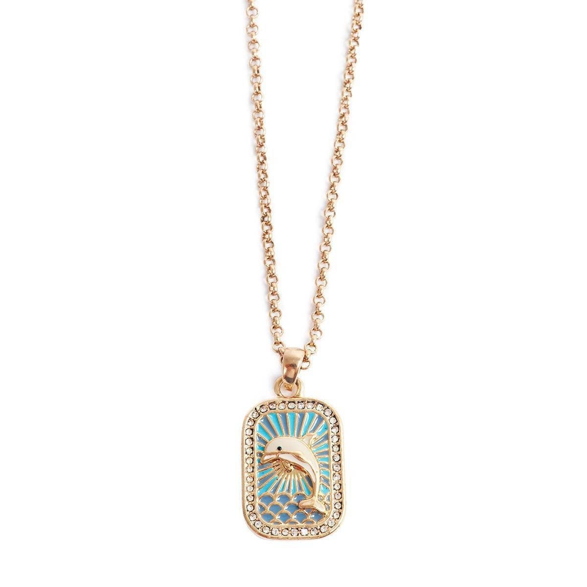 Holiday-inspired colorful tarot necklace
