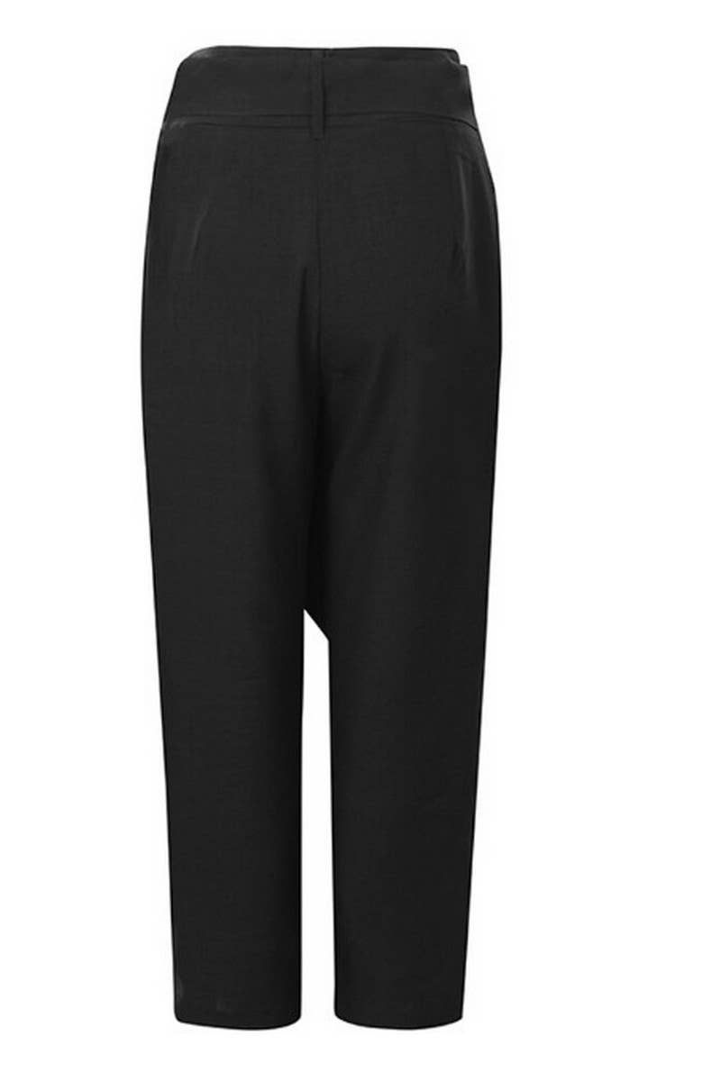 CWBLP1838_IRREGULAR LACE-UP CROPPED PANTS CASUAL PANTS