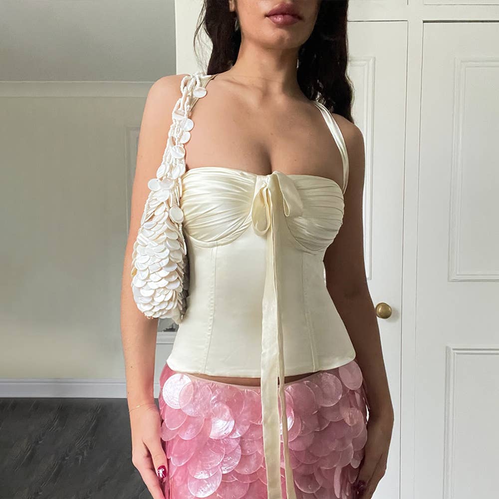 Sexy Backless Strapless Crop Top Bustier Cami