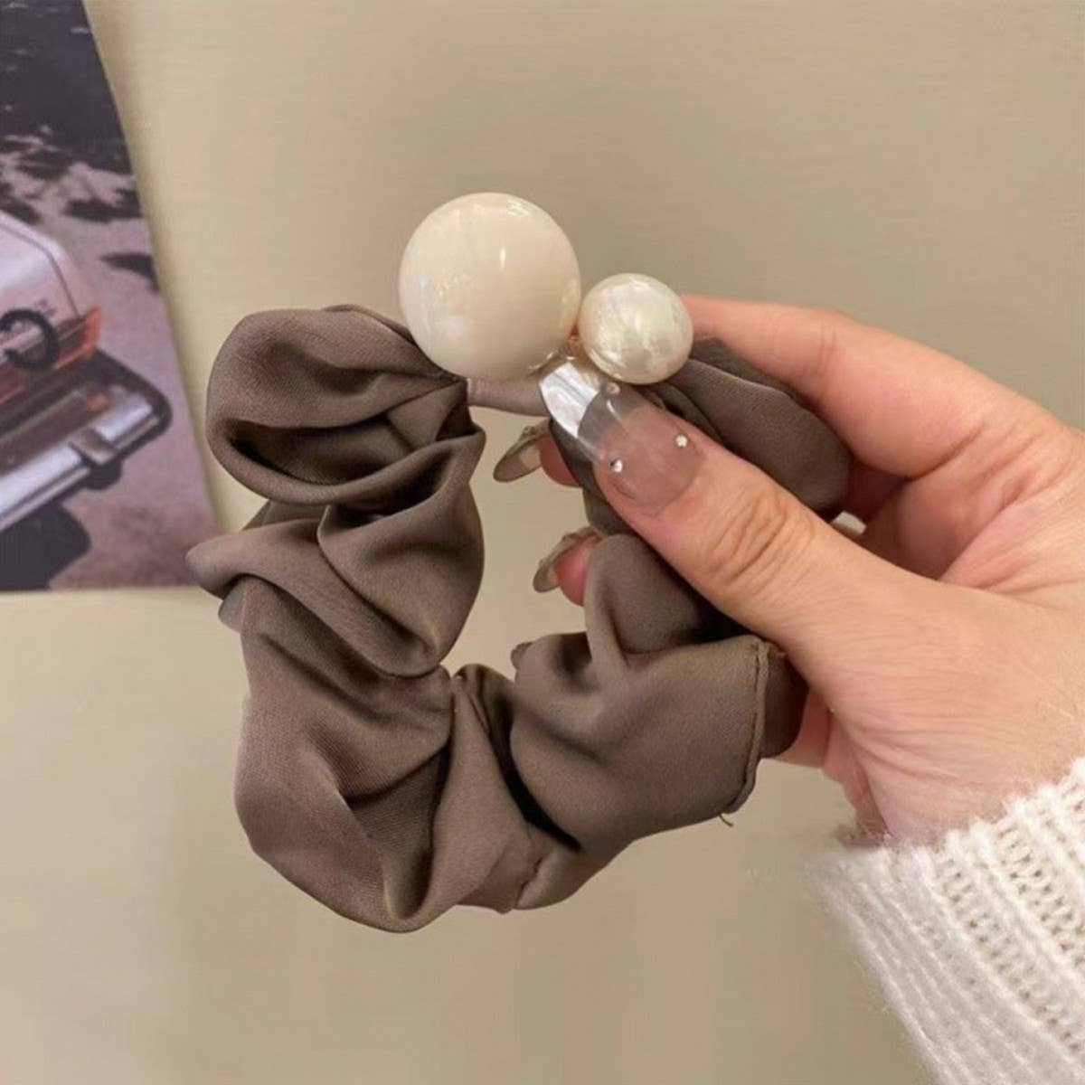 FRENCH FASHION NICHE DESIGN HAIR SCRUNCHIES