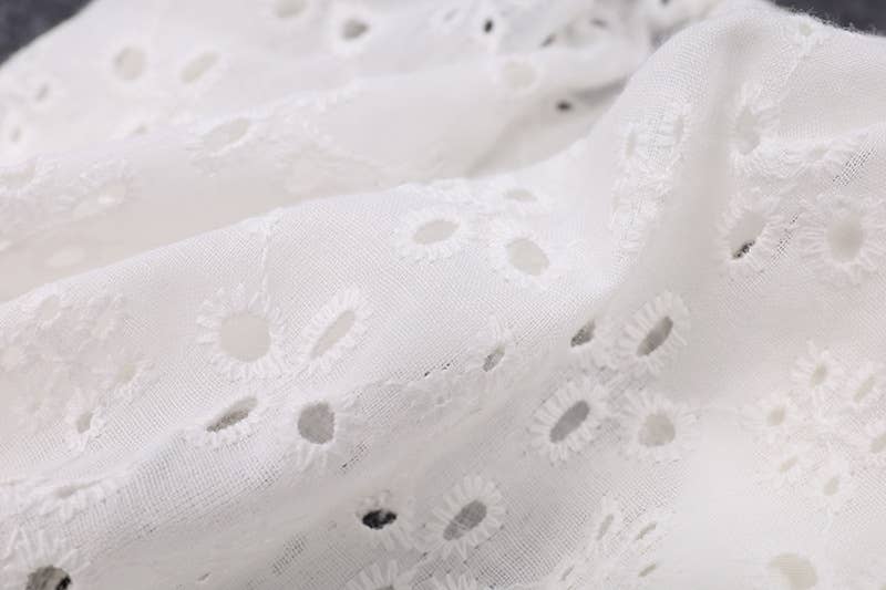 U-Neck Backless Sweet Crochet Puff Sleeve Top