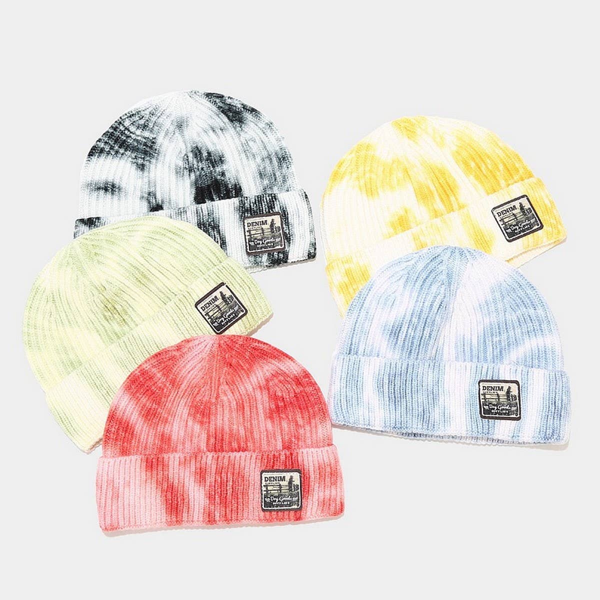LABEL TIE-DYED MELON-SHAPED HAT KNITTED HAT_CWAH2076