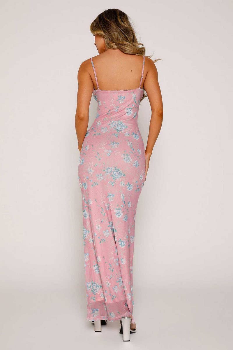 CWDMD3013_SLIM FIT PRINTED MAXI DRESS