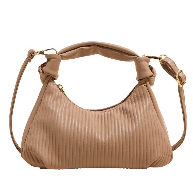 Simple pleated and creased single-shoulder bag
