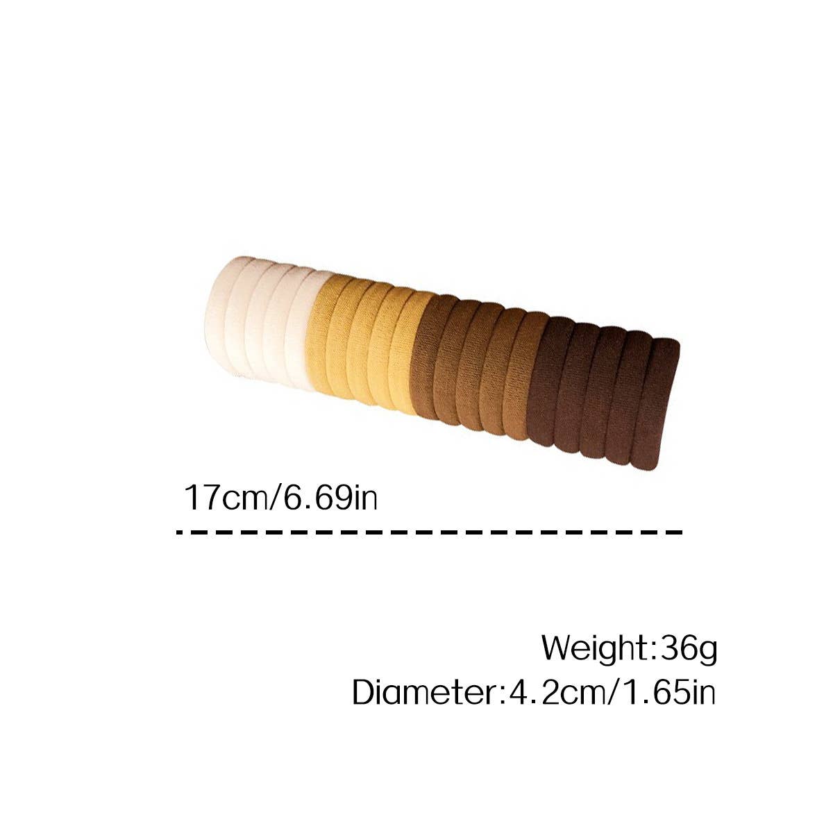 A set of 20 canned colorful hair ties