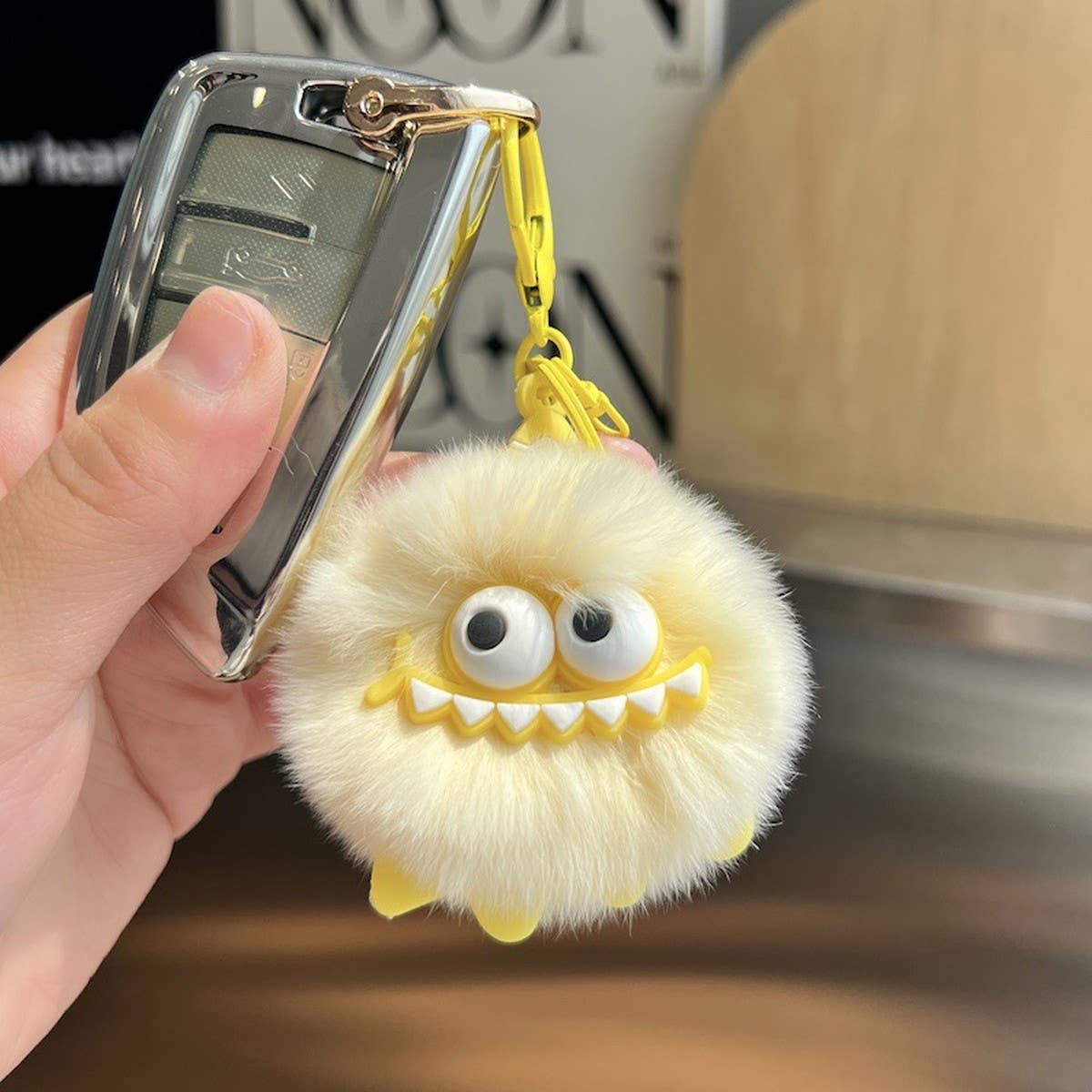 CUTE LITTLE COAL BRIQUETTES CAR KEYCHAIN PENDANT