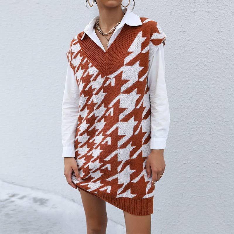 LONG-SLEEVED PLAID AUTUMN-WINTER COAT DRESS