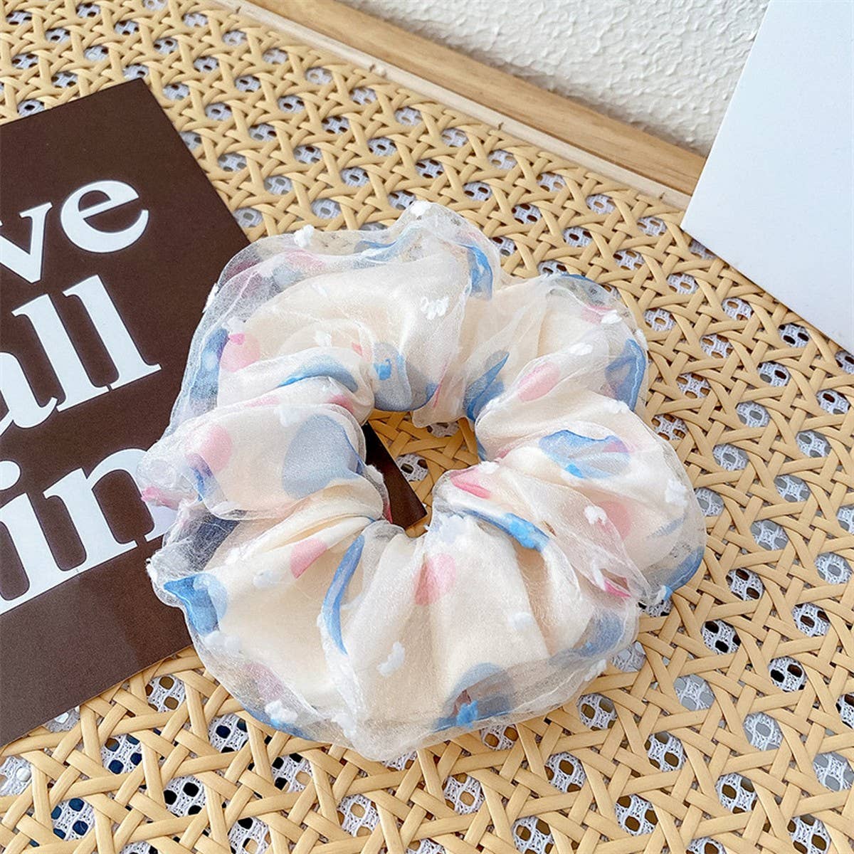 WOMEN FRESH FABRIC BROKEN FLOWER HAIR TIE_CWAHA0841