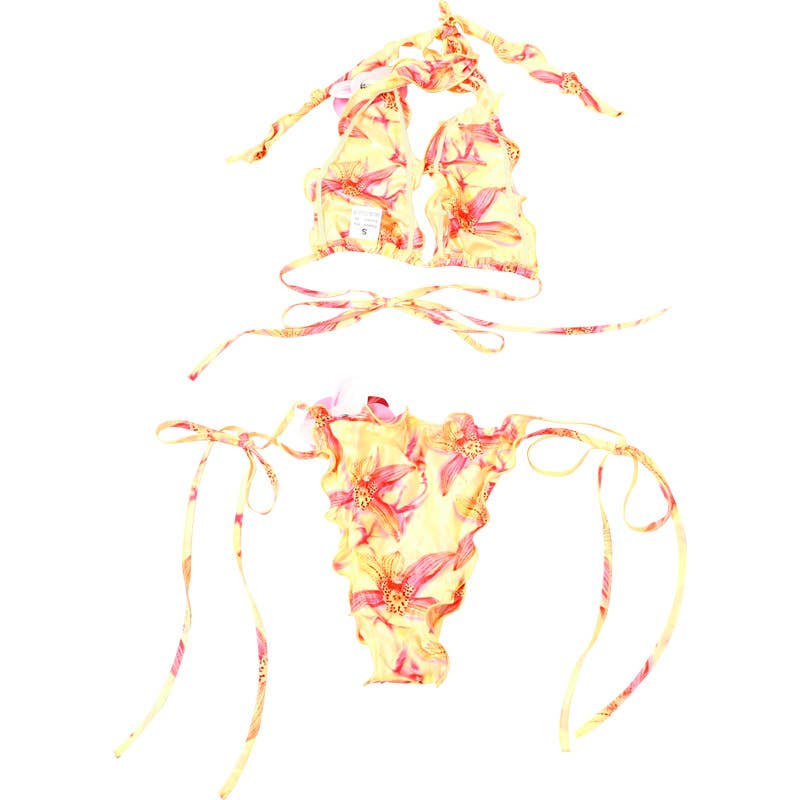 Sexy Halter Tie Floral Bikini Set