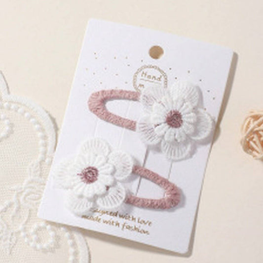 Fresh Daisy Hair Clip Set ? Handmade Fabric Clips