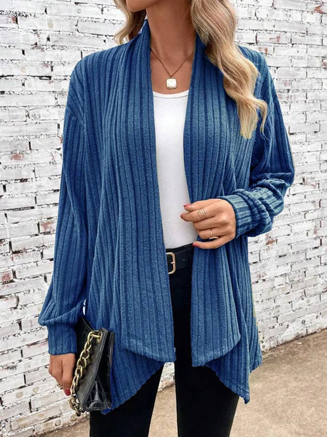 SOLID COLOR LOOSE UNBUTTONED CARDIGAN JACKET