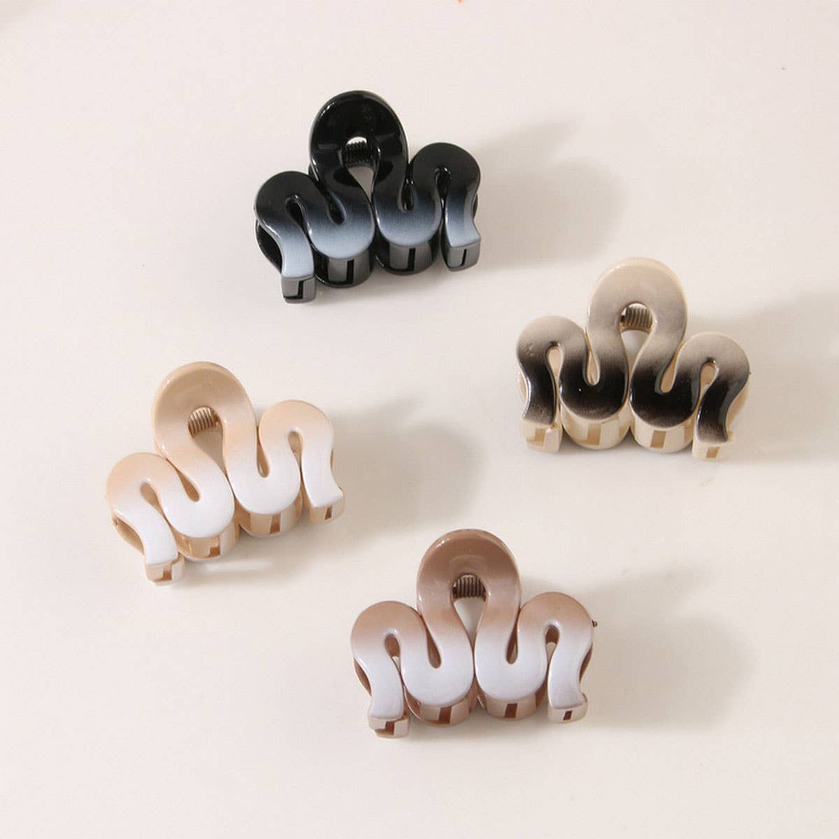 Wave gradient color half hair clip shark clip