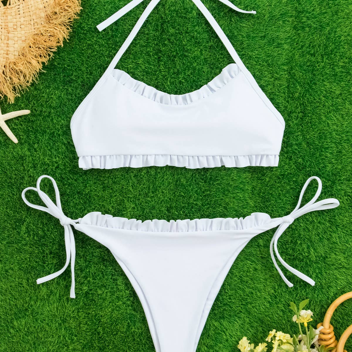 Sexy Tied Bikini Set - Lace Halter Bikini Swimsuit