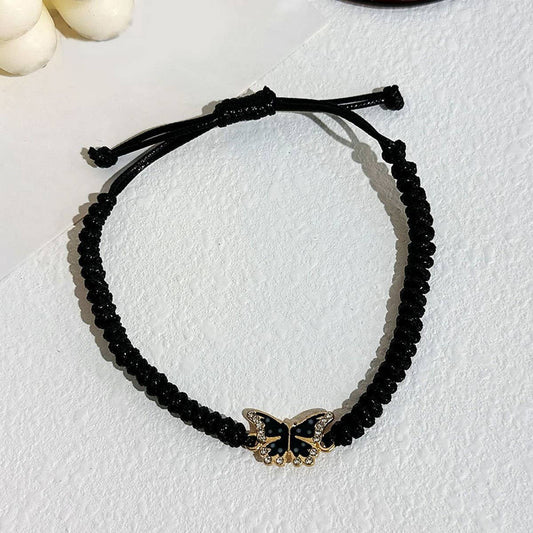 Boho Butterfly Wax Rope Anklet Beach Style_CWMM6350