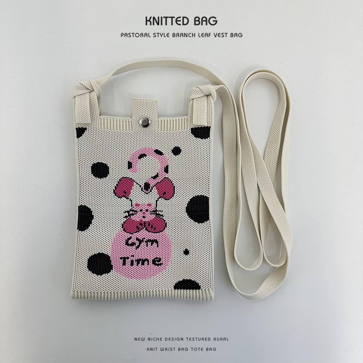 NEW STYLE CARTOON PUPPY KNITTED CROSSBODY BAG_CWAB2382