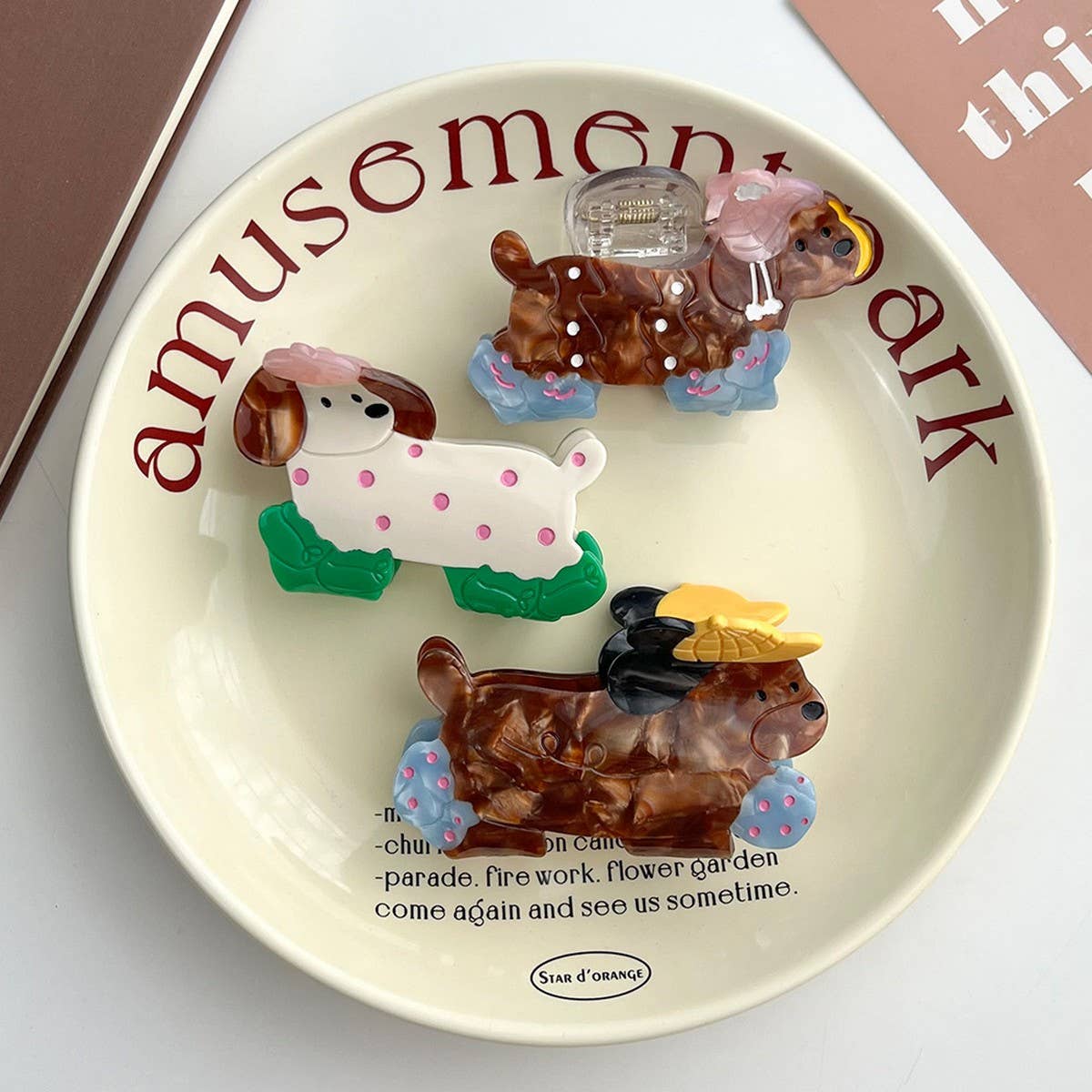 Cute Cartoon Dog Acetate Clip ?Chic Simple Hairpin