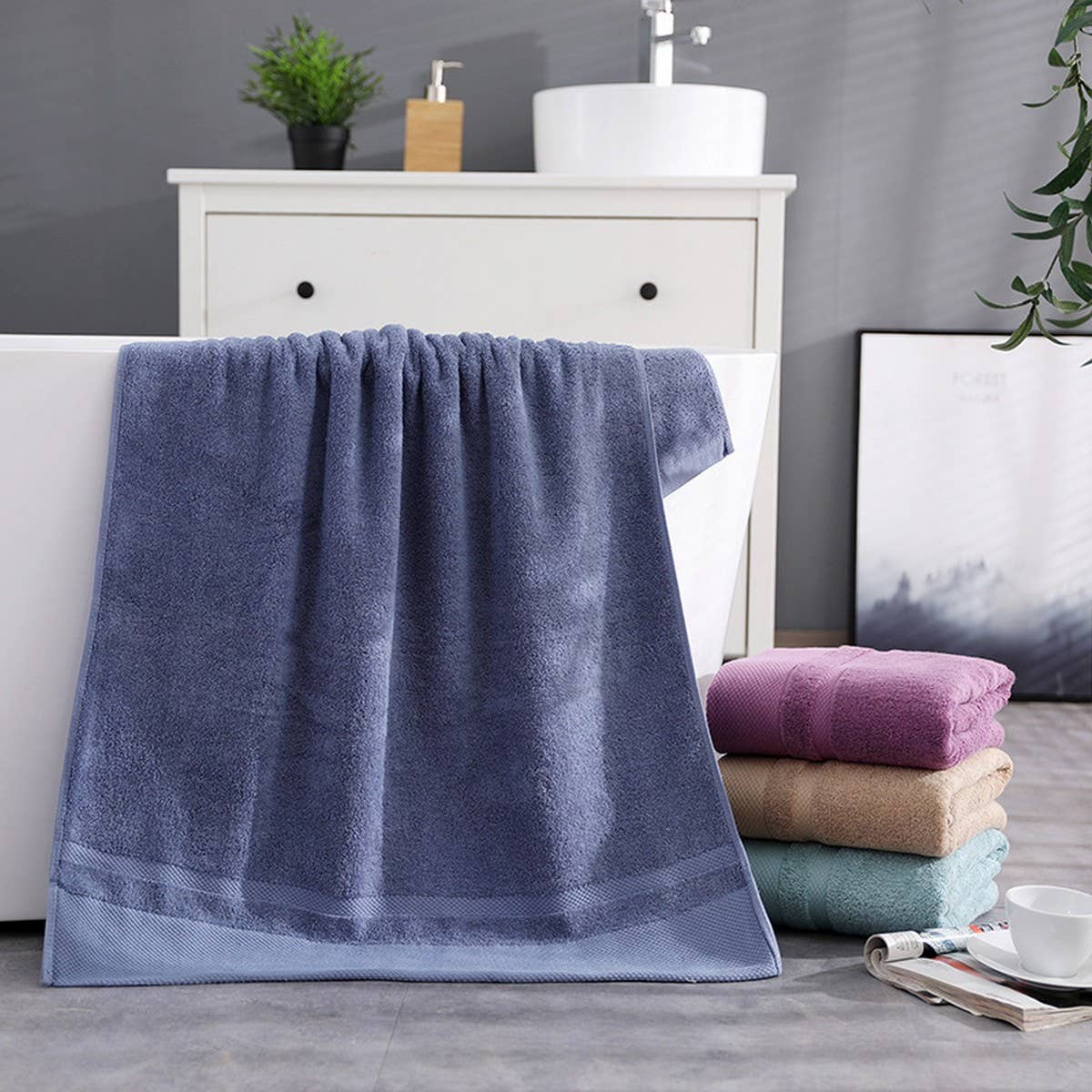 COMBED COTTON THICK ABSORBENT BATH TOWEL