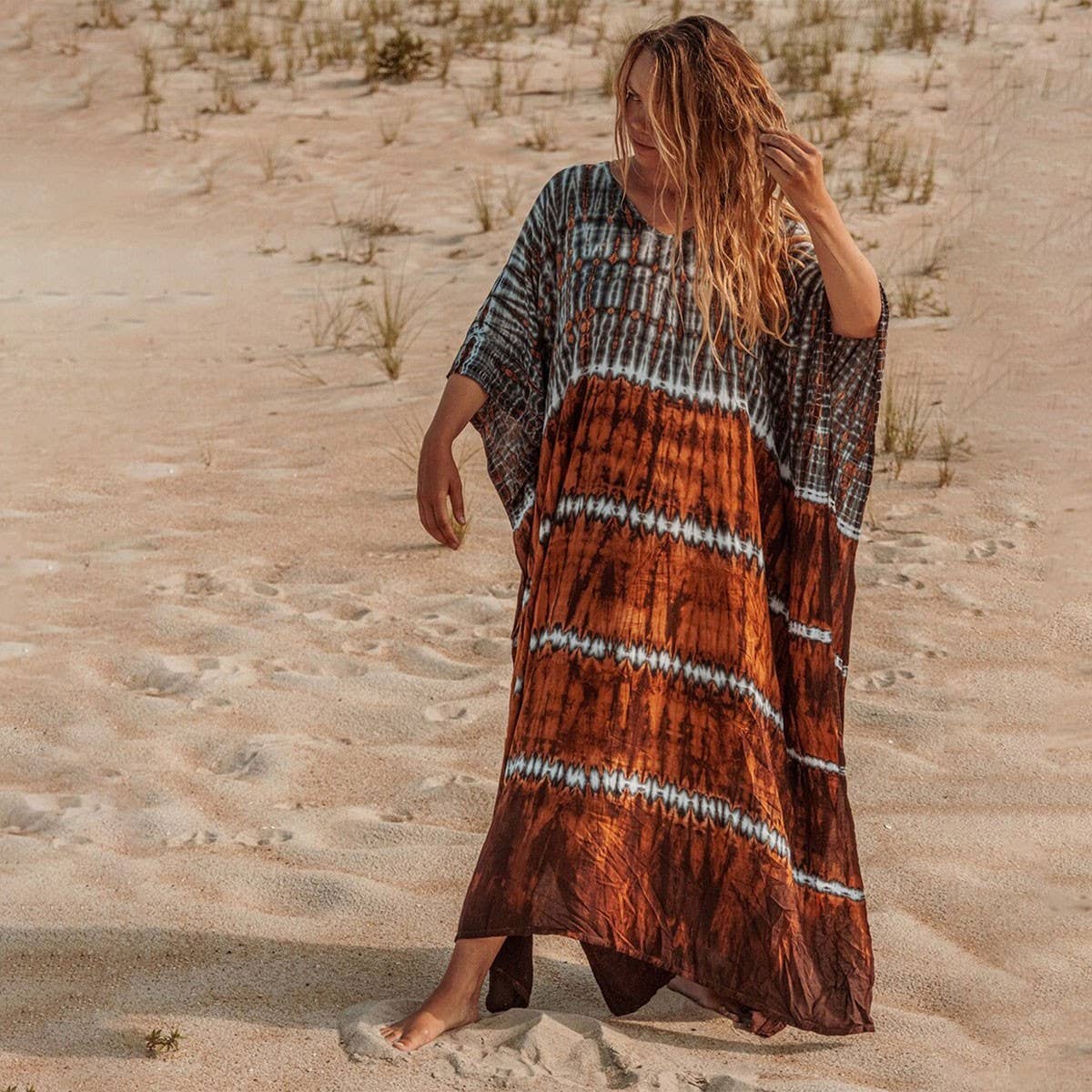 Tie-Dye Viscose Beach Cover-Up Dress
