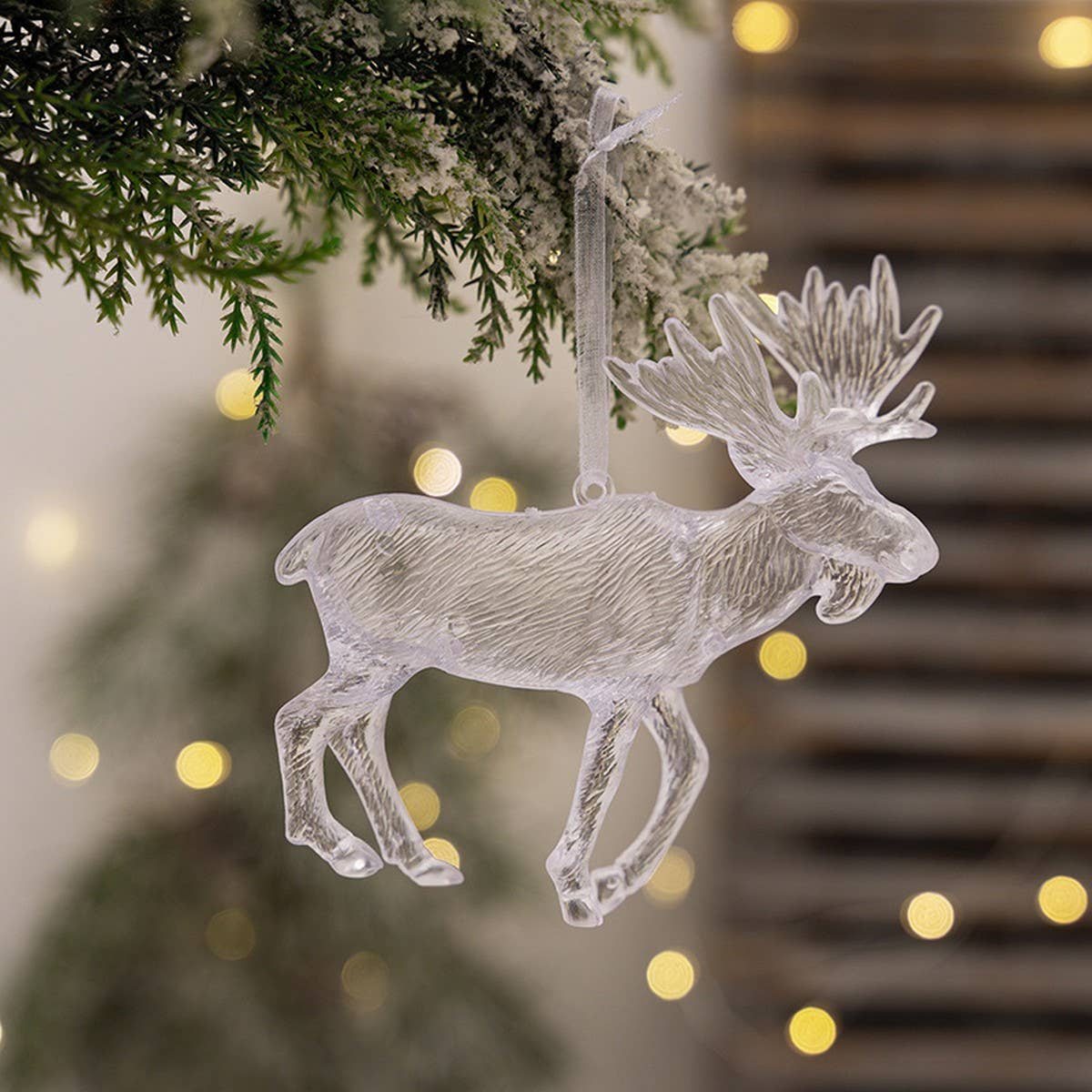 CWMM10180_CLEAR REINDEER AND HIGH HEEL XMAS ORNAMENTS