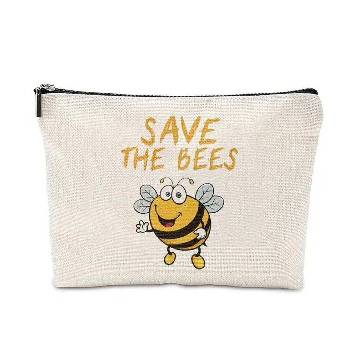 BEE FESTIVAL LINEN REVERSIBLE PRINT COSMETIC BAG_CWAB2249