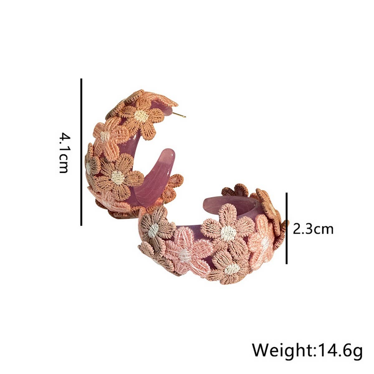 Summer Embroidered Flower Stud Earrings ??Handmade_CWMM6184