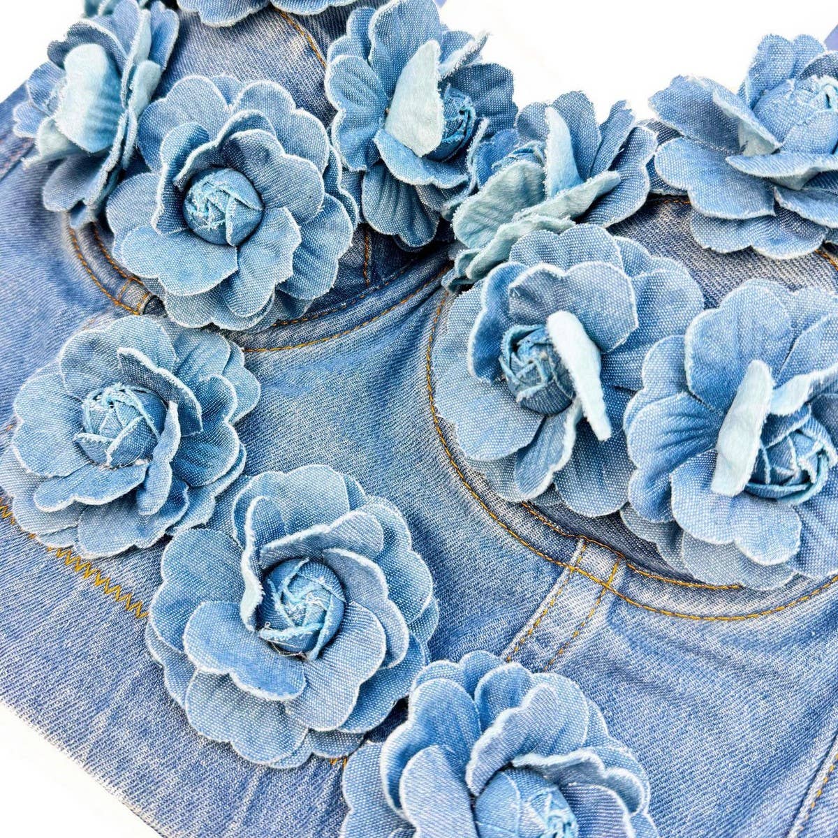 HAND-BEADED FLORAL HERRINGBONE CORSET