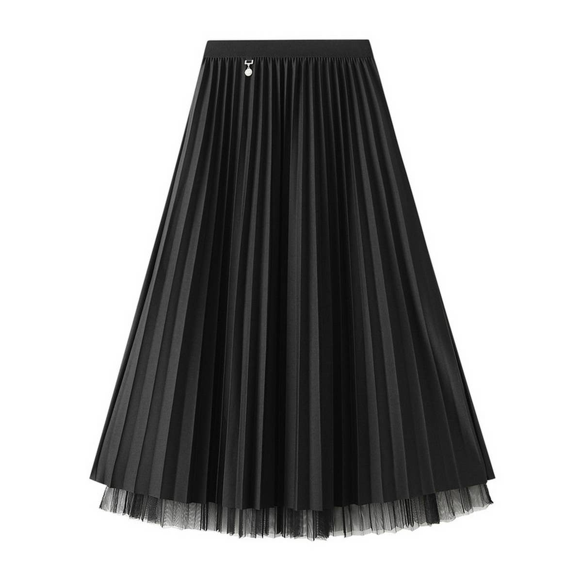Reversible Pleated Tulle A-Line Midi Skirt