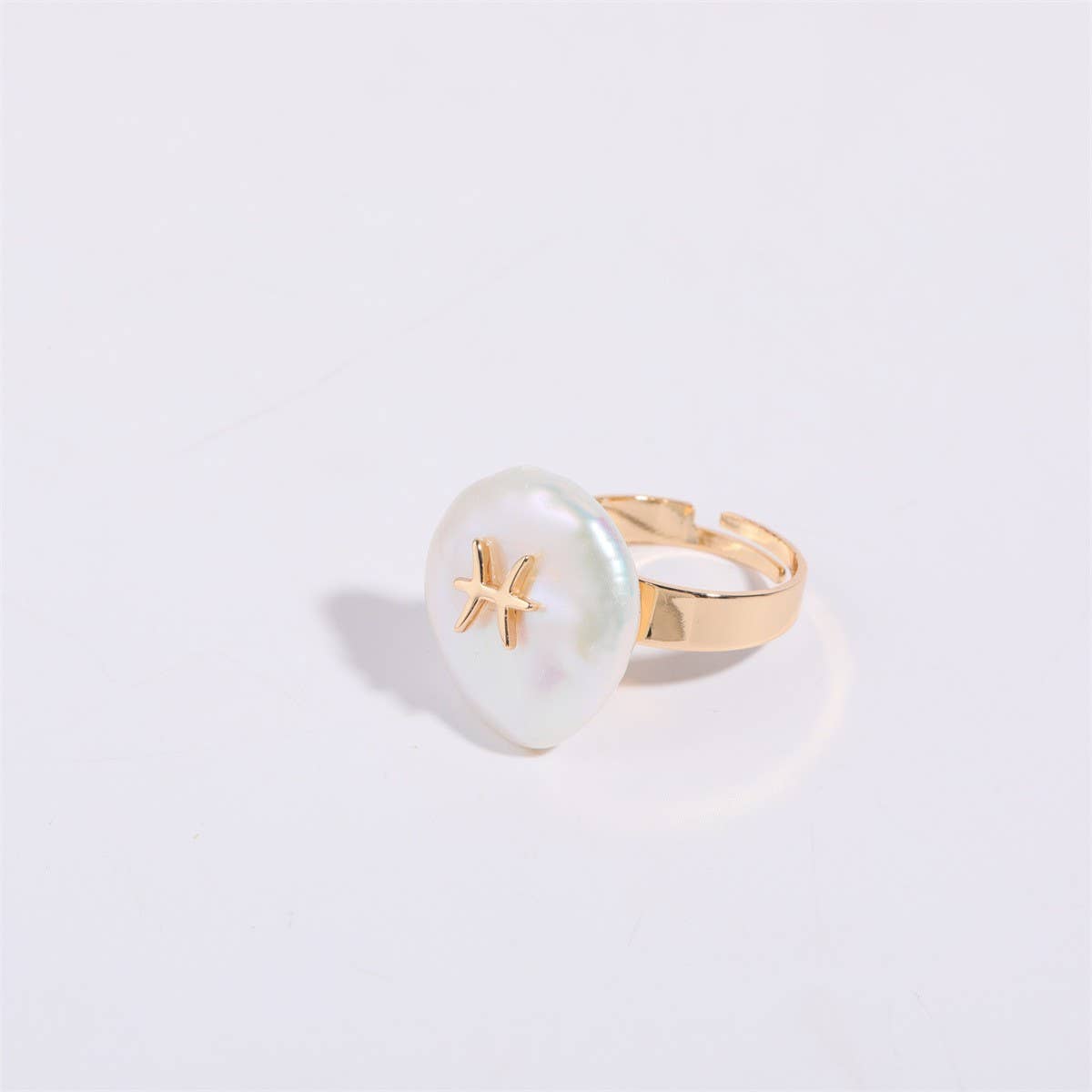 12 Zodiac Signs Irregular Pearl Rings_CWMM5742