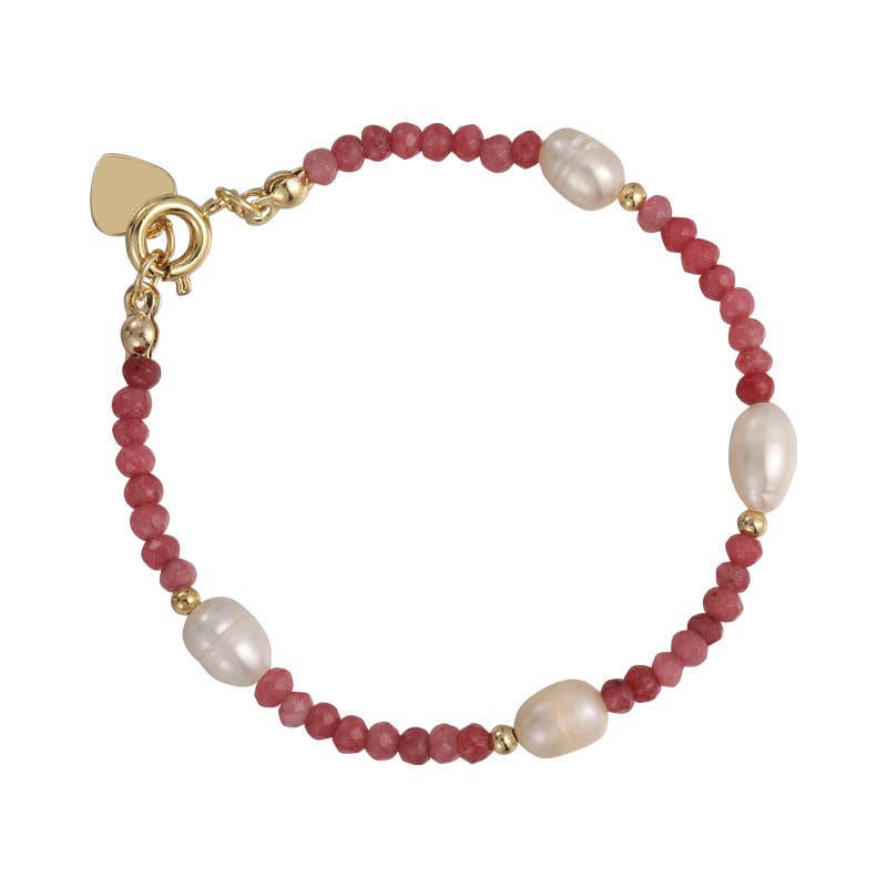 Personalized stone freshwater pearl bracelet