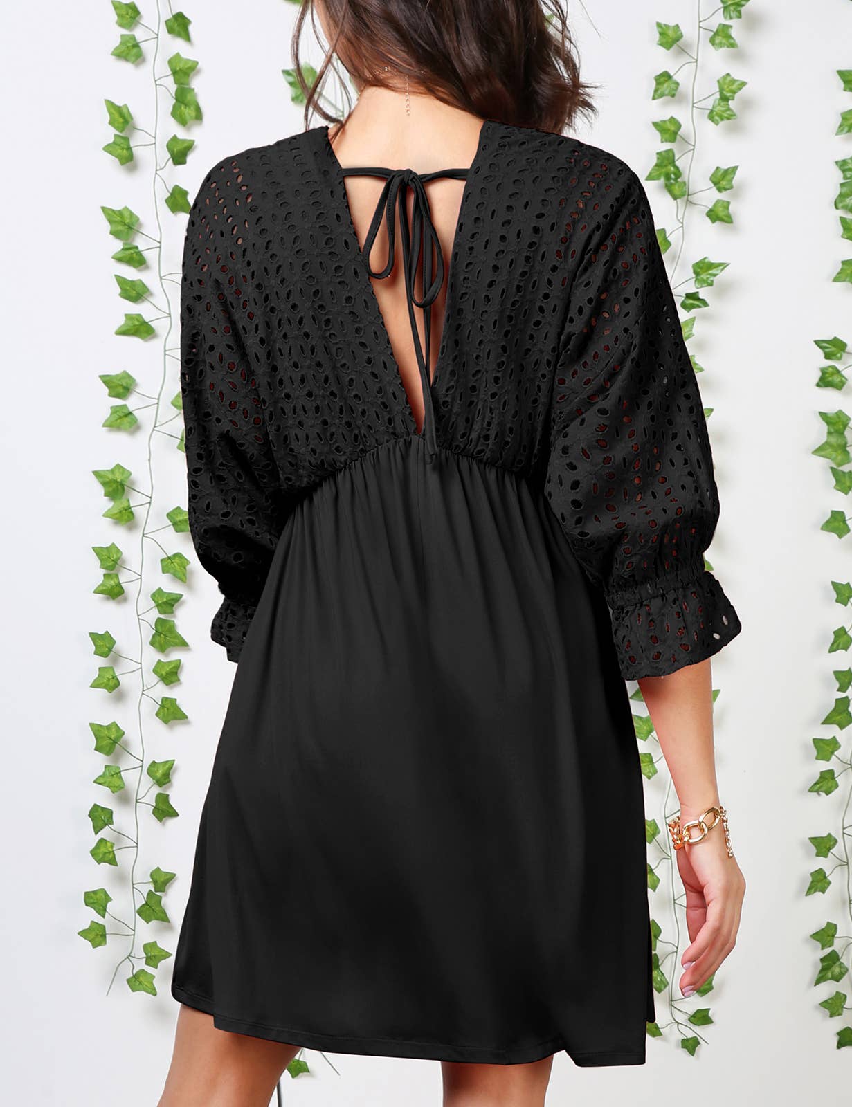 WOMEN DEEP V LOOSE SHORT DRESS_CWDSD10367