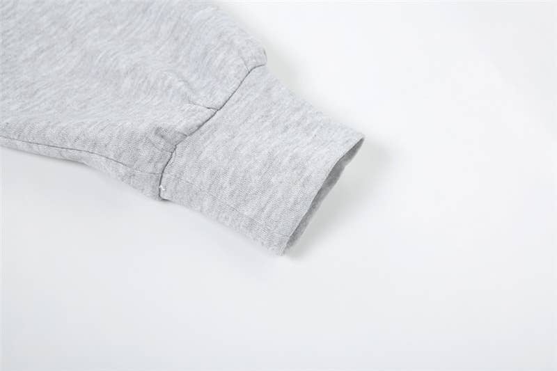 SLANT SHOULDER LETTER-PRINT LOOSE PULLOVER HOODIE