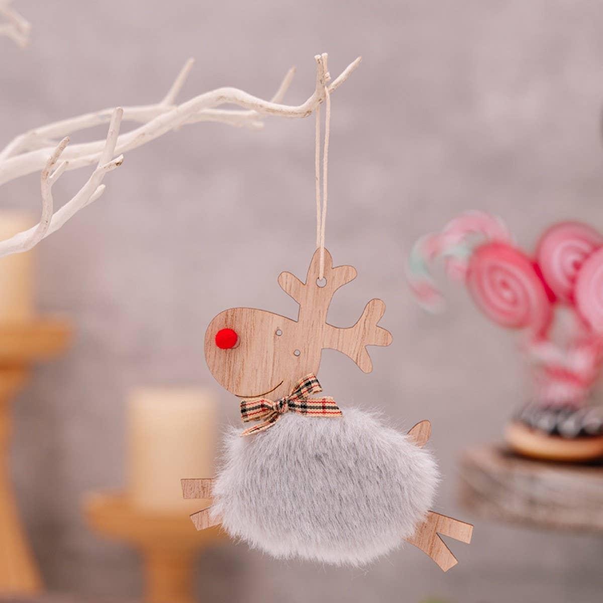 CWMM10334_CHRISTMAS WOODEN REINDEER TREE HANGING DECOR
