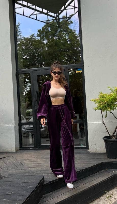 Stylish canary zipper drawstring casual suit