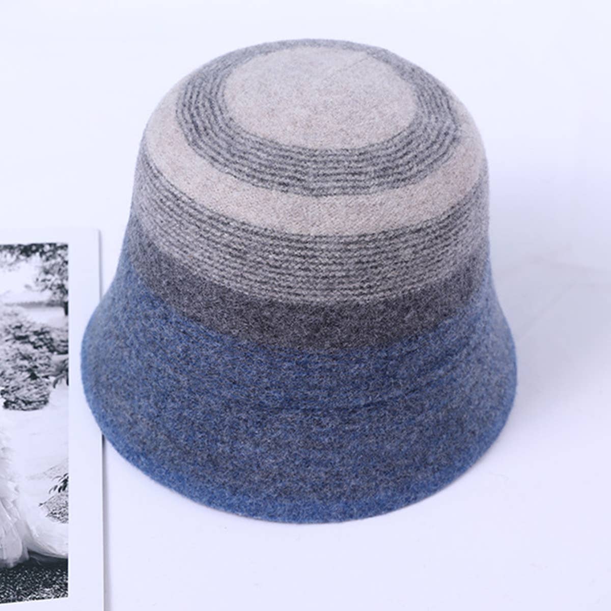 WOMEN RETRO LUXURY WARM FELT BUCKET HAT_CWAH0603