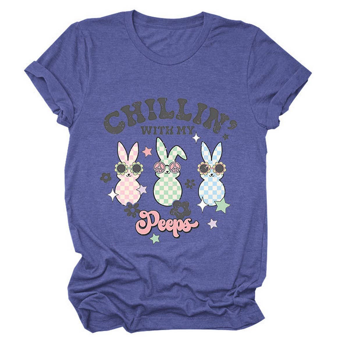 EASTER CUTE BUNNY LOOSE COMFORT SHORT SLEEVE TEES_CWTTS0867