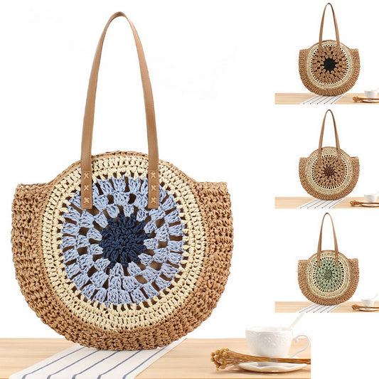 SIMPLE ROUND SHOULDER STRAW BAG_CWAB2016