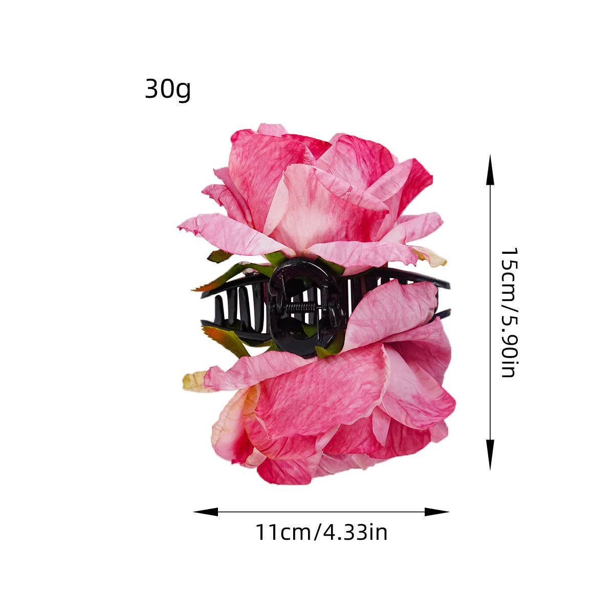 Dopamine fresh plastic rose clip-on hair clips