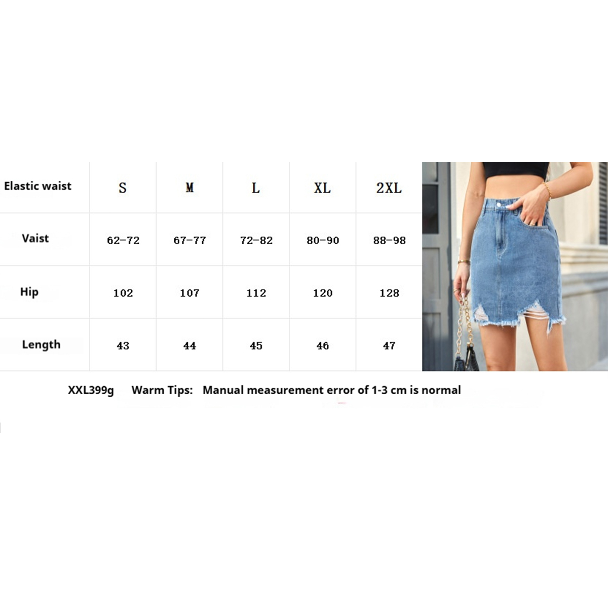New Washed Denim Frayed Mini Skirt Women_CWJSK0211
