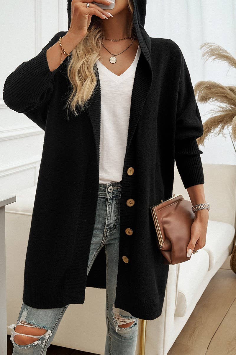 CWOCAL0900_BUTTON-DOWN HOODED CARDIGAN JACKET