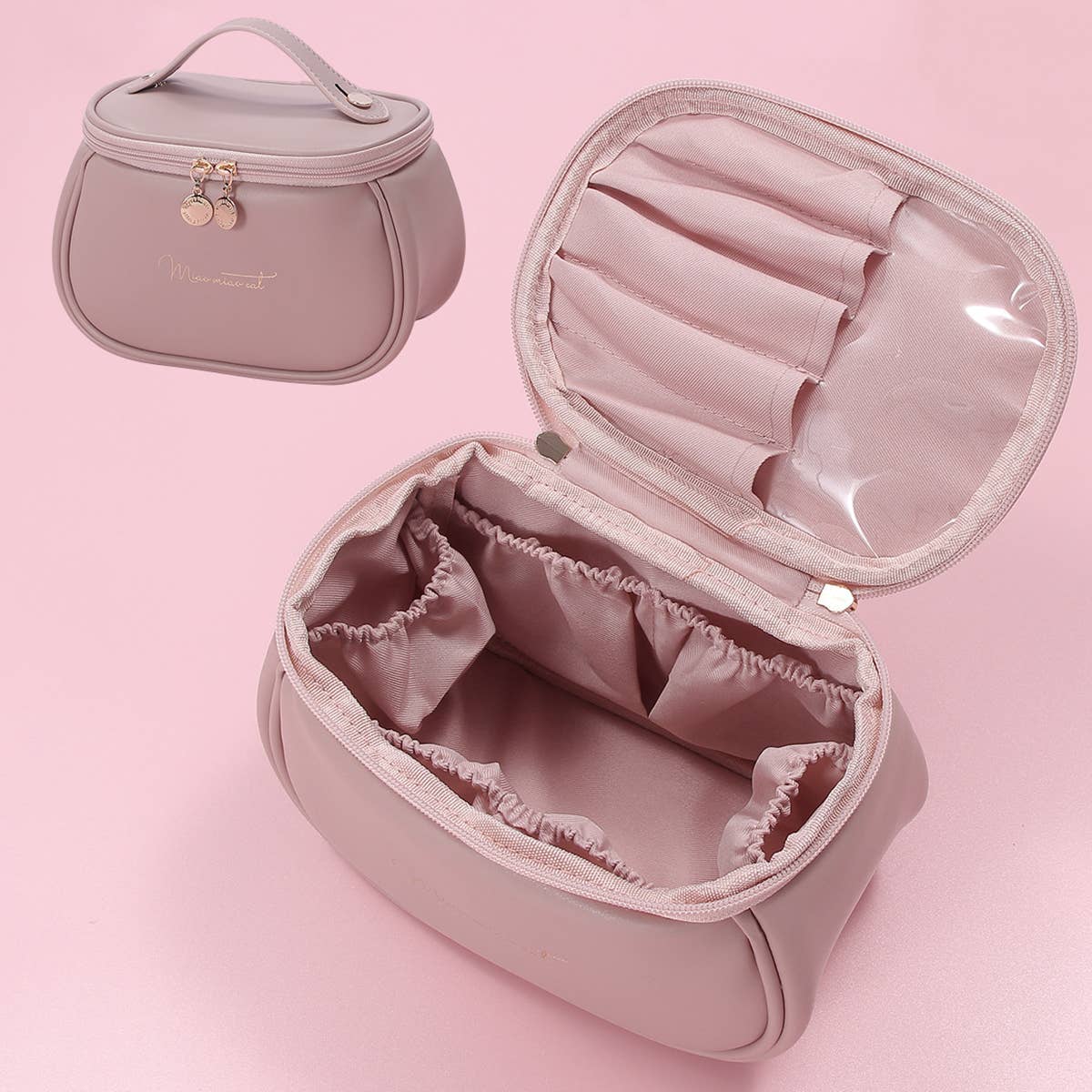 LETTER GRAPHIC PU MAKEUP BAG_CWAB0547