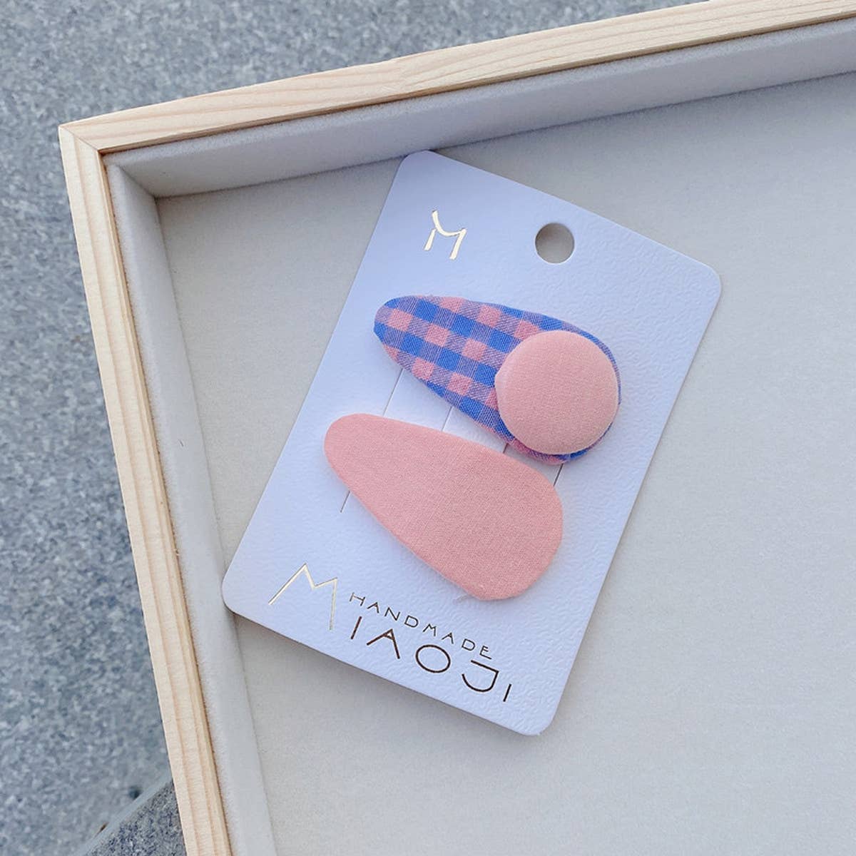 CHILDREN'S CUTE BUTTON PLAID HAIRPIN