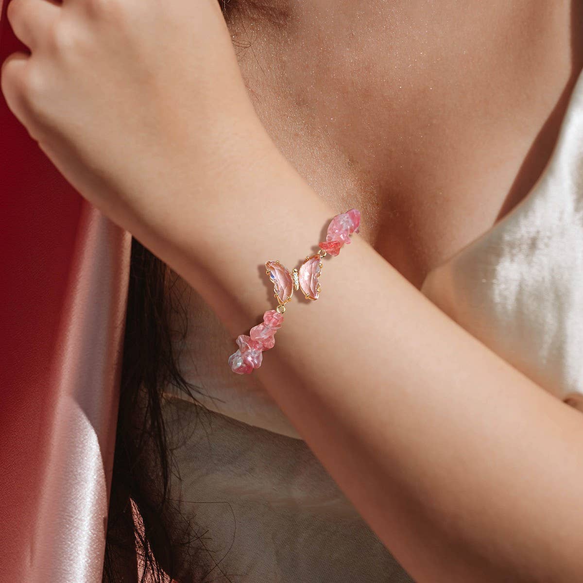 BUTTERFLY GRAVEL FASHION BRACELET_CWAJE2086