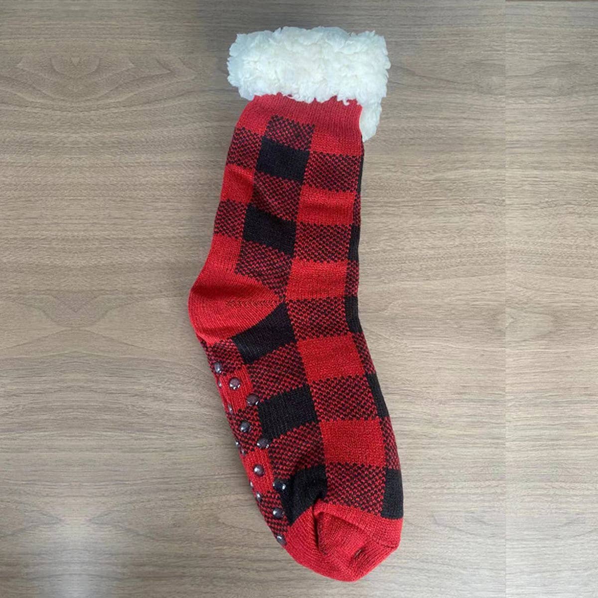 WARM CHRISTMAS PLAID PLUSH INDOOR SLIPPERS