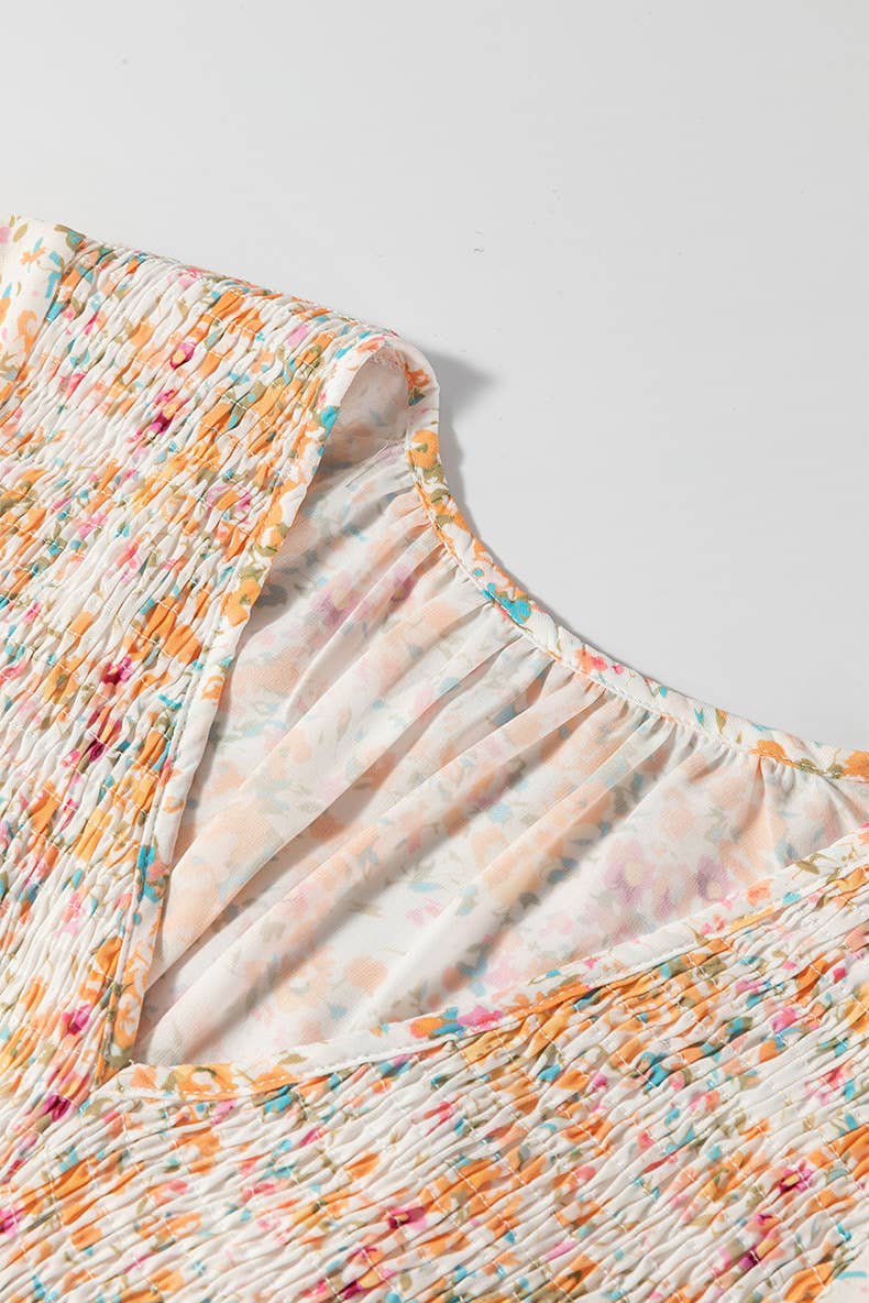 HOLIDAY LOOSE HIGH-WAISTED FLORAL PRINT DRESS