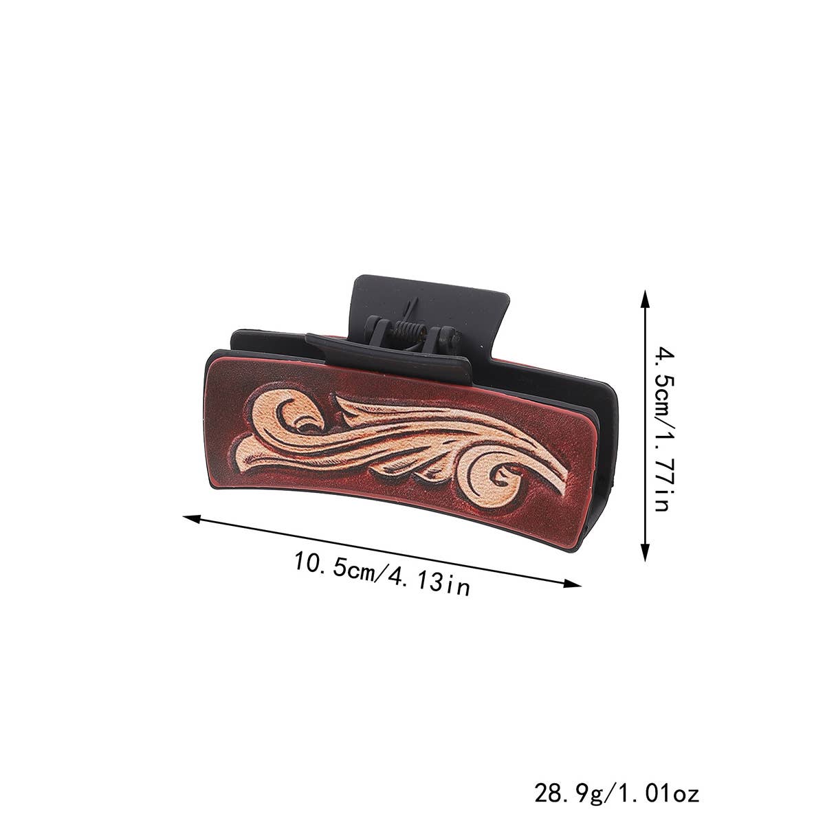 Western Cowgirl Hair Claw - Horsehair Leather Clip_CWAHA0591