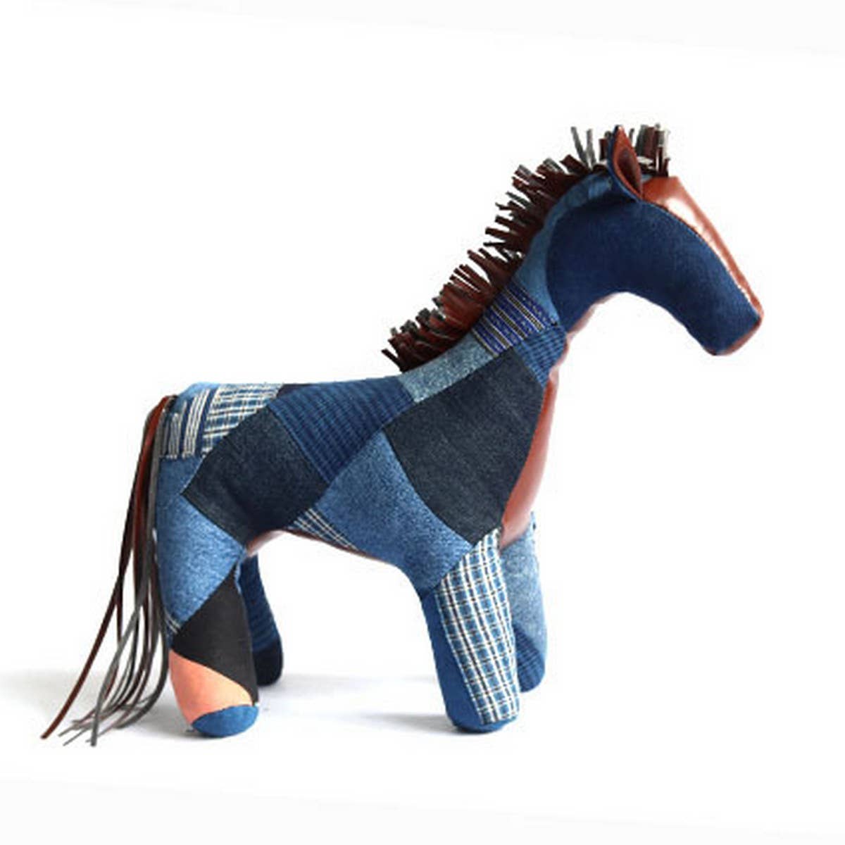 Indigo Patchwork Handmade Animal Plush