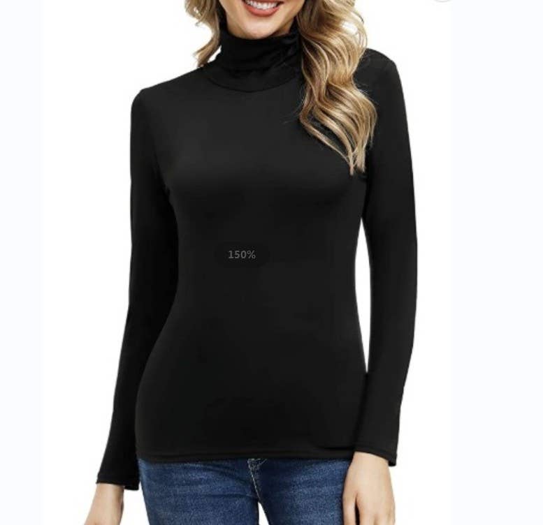 Casual turtleneck top T-shirt base_cwtbll1770